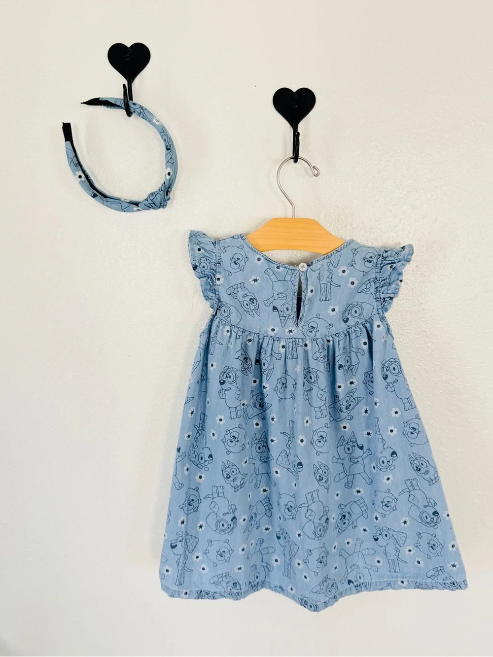 Bluey & Chloe Cotton Dress + Matching Headband Size 2T Toddler